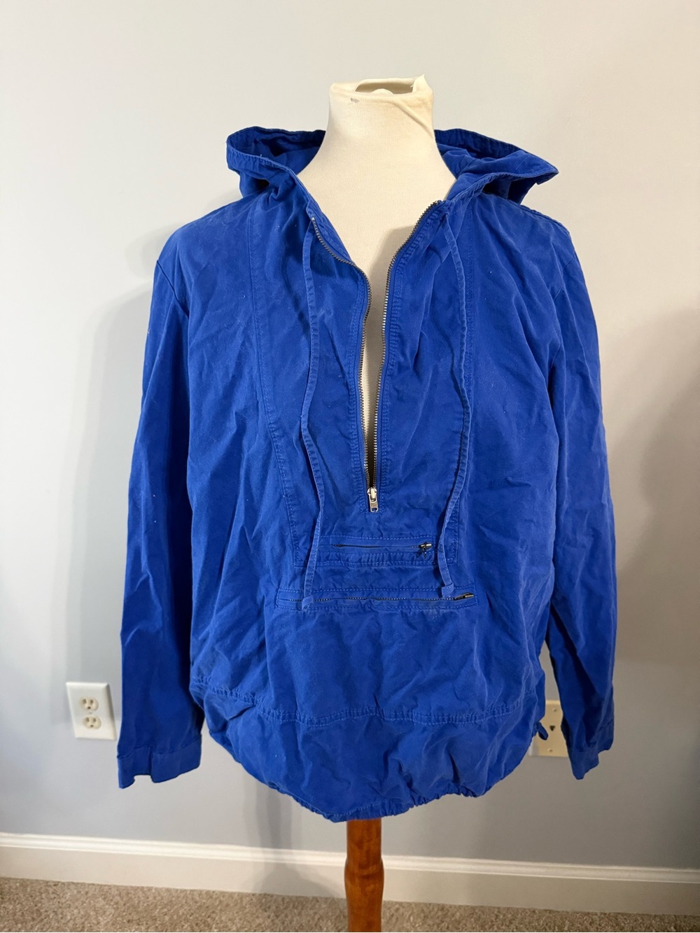 J. Crew Royal Blue Hooded Pullover Anorak
